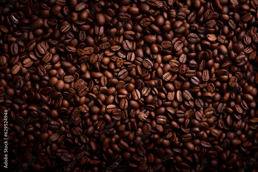 Fototapeta premium Fresh roasted coffee beans background