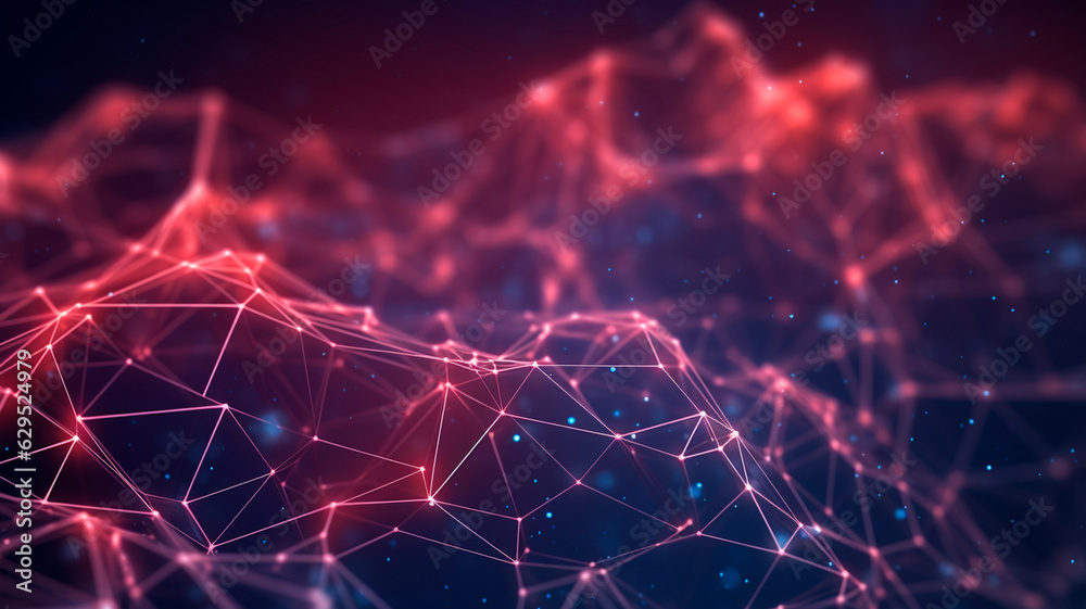 abstract background of connected dots and lines, network concept. Generative AI abstract background of connected dots and lines, network concept. Generative AI