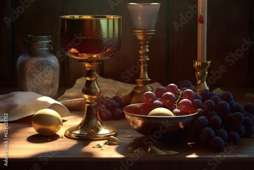 Golden goblet grapes. Generate Ai