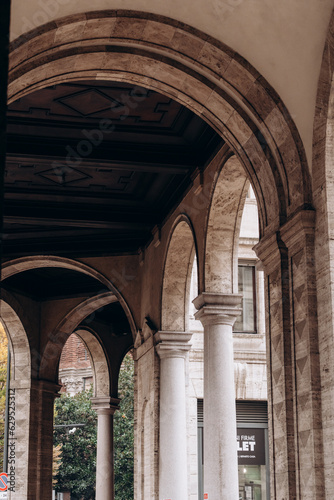 Architecture in the historical part of Milan  vertical view