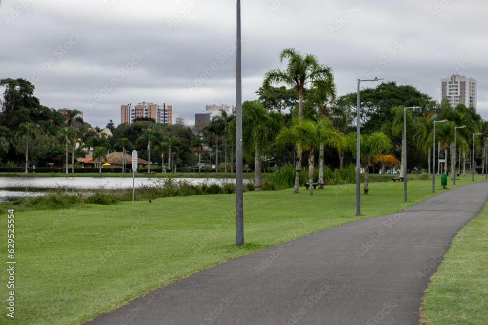 Bacacheri Park on a cloudy day - Curitiba - Paraná, Brazil. Bacacheri Park on a cloudy day - Curitiba - Paraná, Brazil.