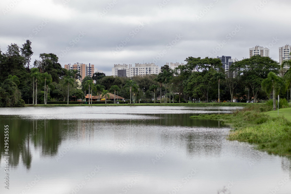Bacacheri Park on a cloudy day - Curitiba - Paraná, Brazil.