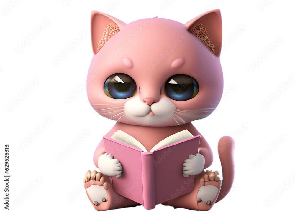 Little animal holding book