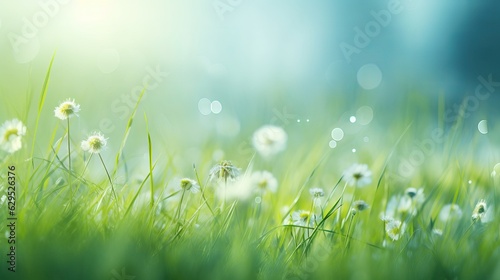 abstract spring background with fresh grass