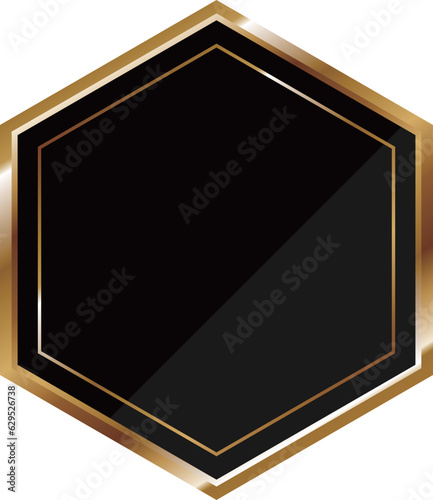 高級感のある六角形フレーム　ブラック＆ゴールド