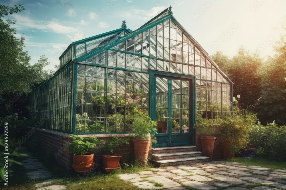 Greenhouse glass. Generate Ai Greenhouse glass. Generate Ai