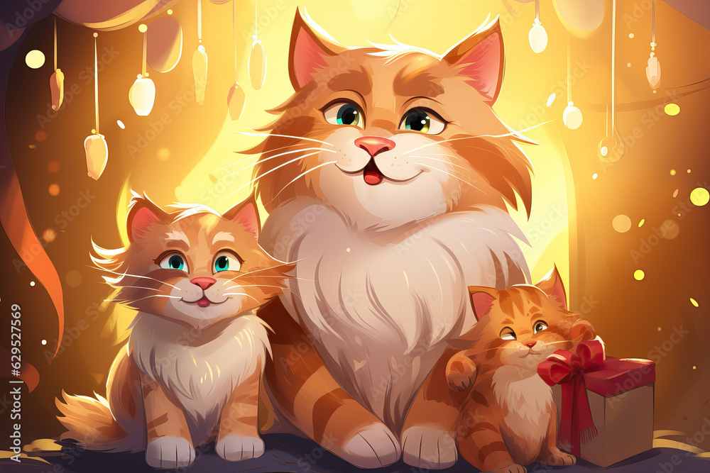 Ginger cat family - celebrating Father's Day