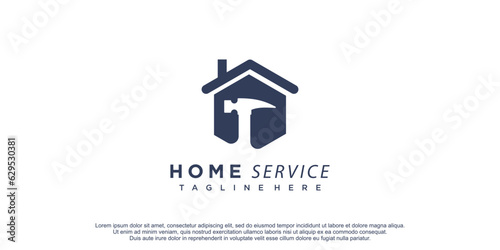 House logo design with renovation concept