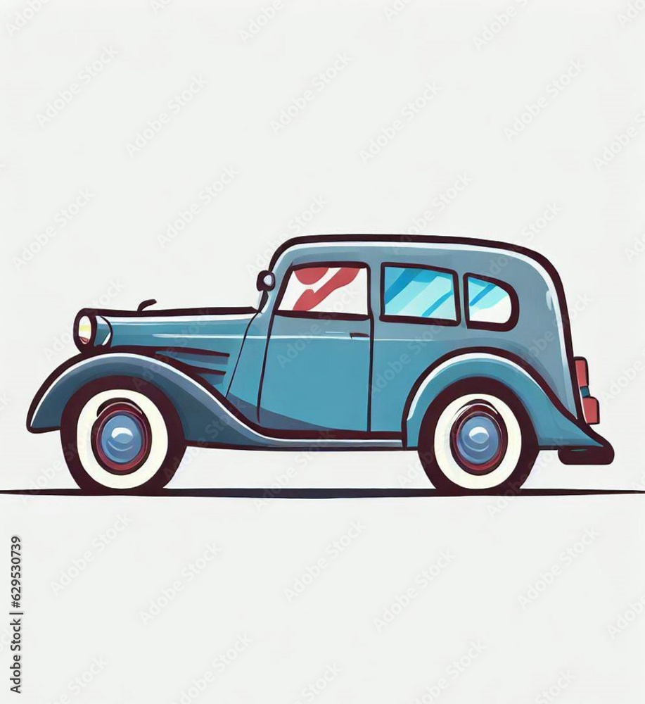 vintage car illustration 