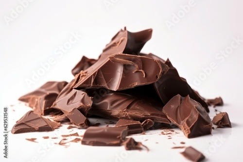 Heap broken pile chocolate. Generate Ai