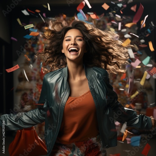 colorful confetti falling o...