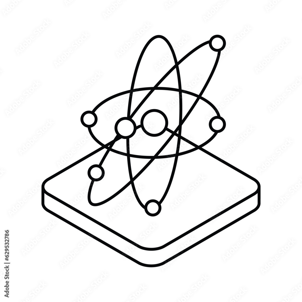 Physics icon, vector stock illustration. Physics icon, vector stock illustration.