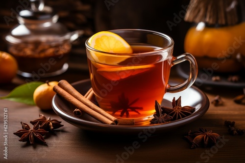 Homemade fruit tea spices. Generate Ai