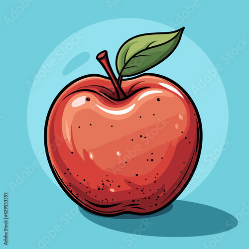 Apple. Apple hand-drawn comic illustration. Vector doodle style cartoon illustration.
