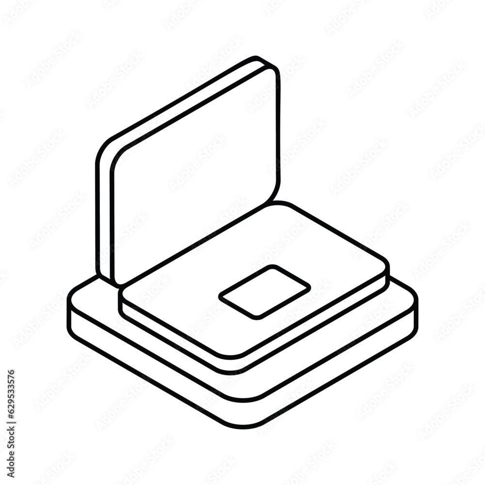 Laptop icon, vector stock illustration.