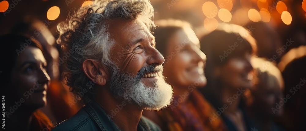 A happy and joyful man, radiating positive energy. Generative AI A happy and joyful man, radiating positive energy. Generative AI