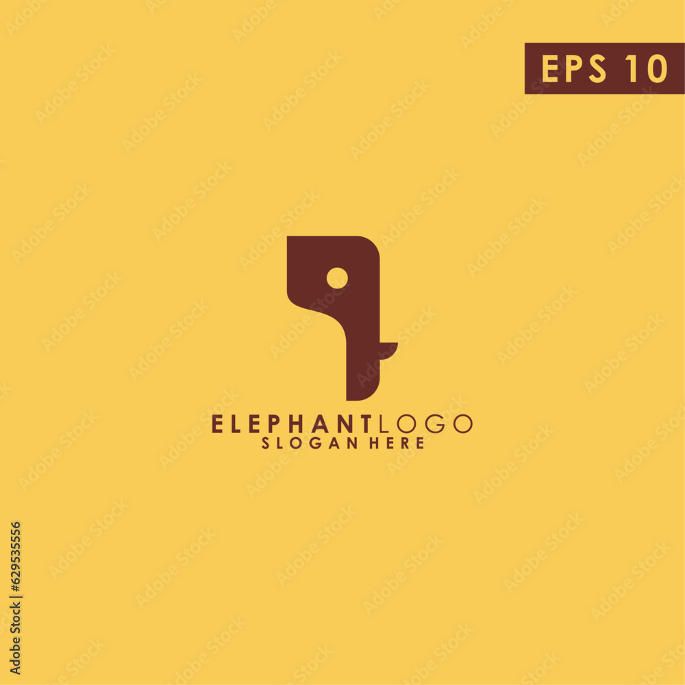 Elephant Head Modern Logo Design Vector Template