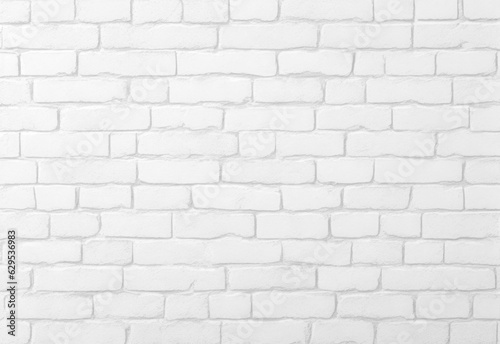 White brick wall background texture. AI generative