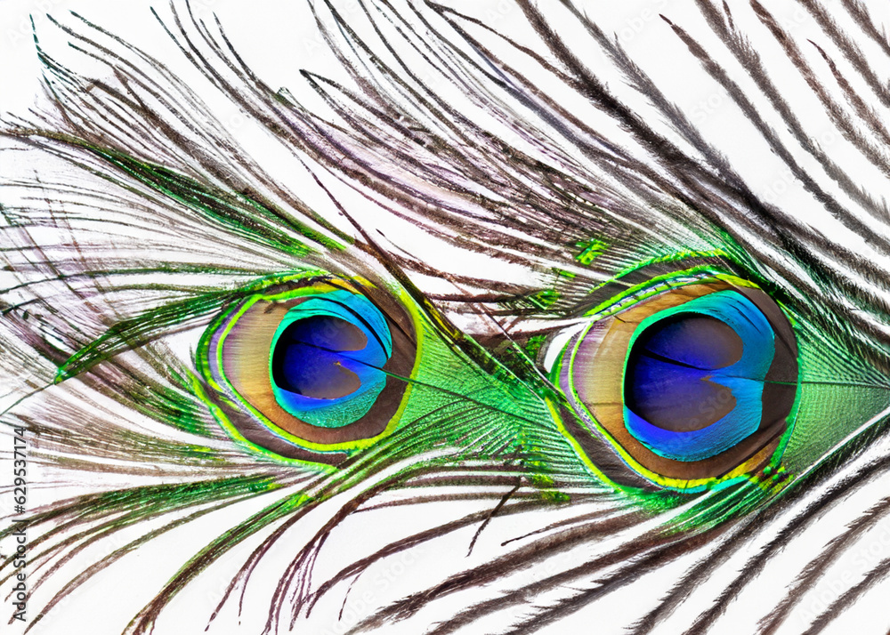 Fototapeta premium abstract peacock feather pattern created with generative ai technology
