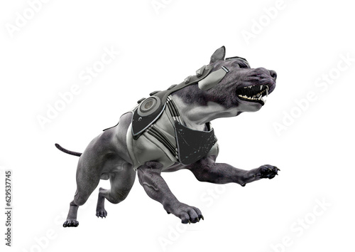 cyber dog is running in white background