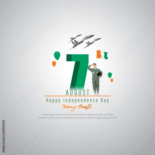 Vector illustration of Ivory Coast Independence Day social media story feed template