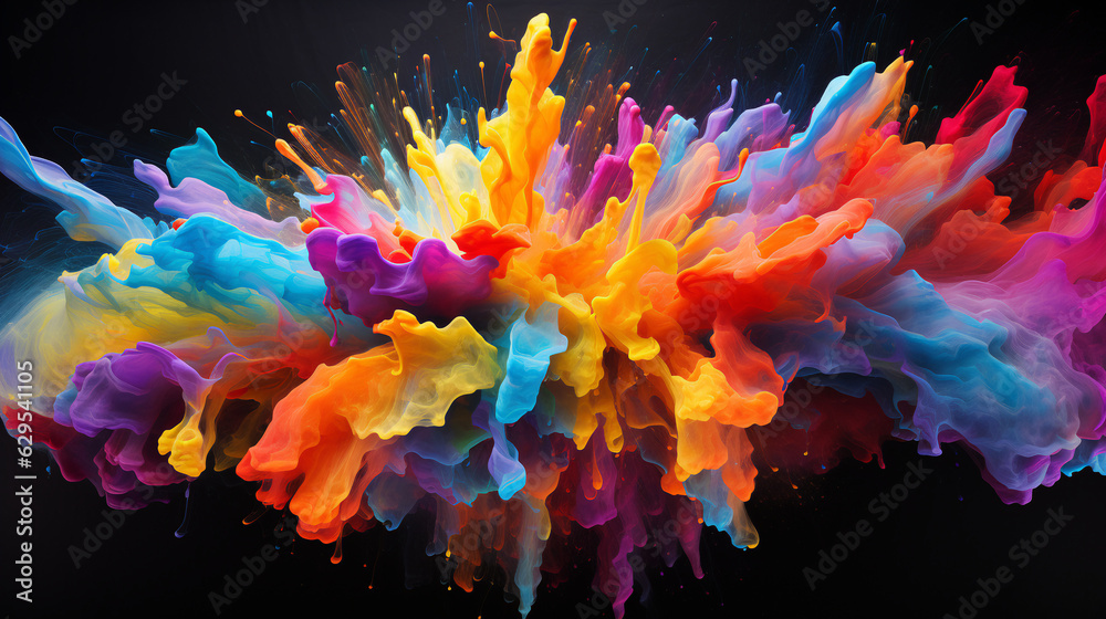Sfondo astratto multicolore, esplosione di colori