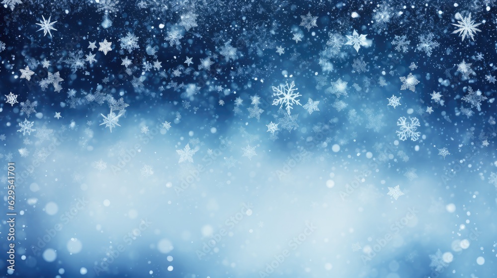 A white and blue Christmas background with snowflakes, ideal illustration for Christmas. Generative AI