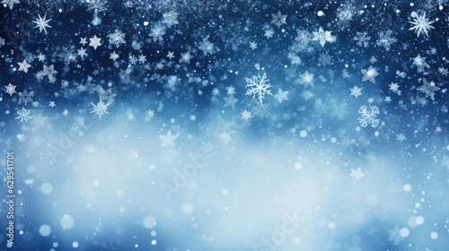 A white and blue Christmas background with snowflakes, ideal illustration for Christmas. Generative AI