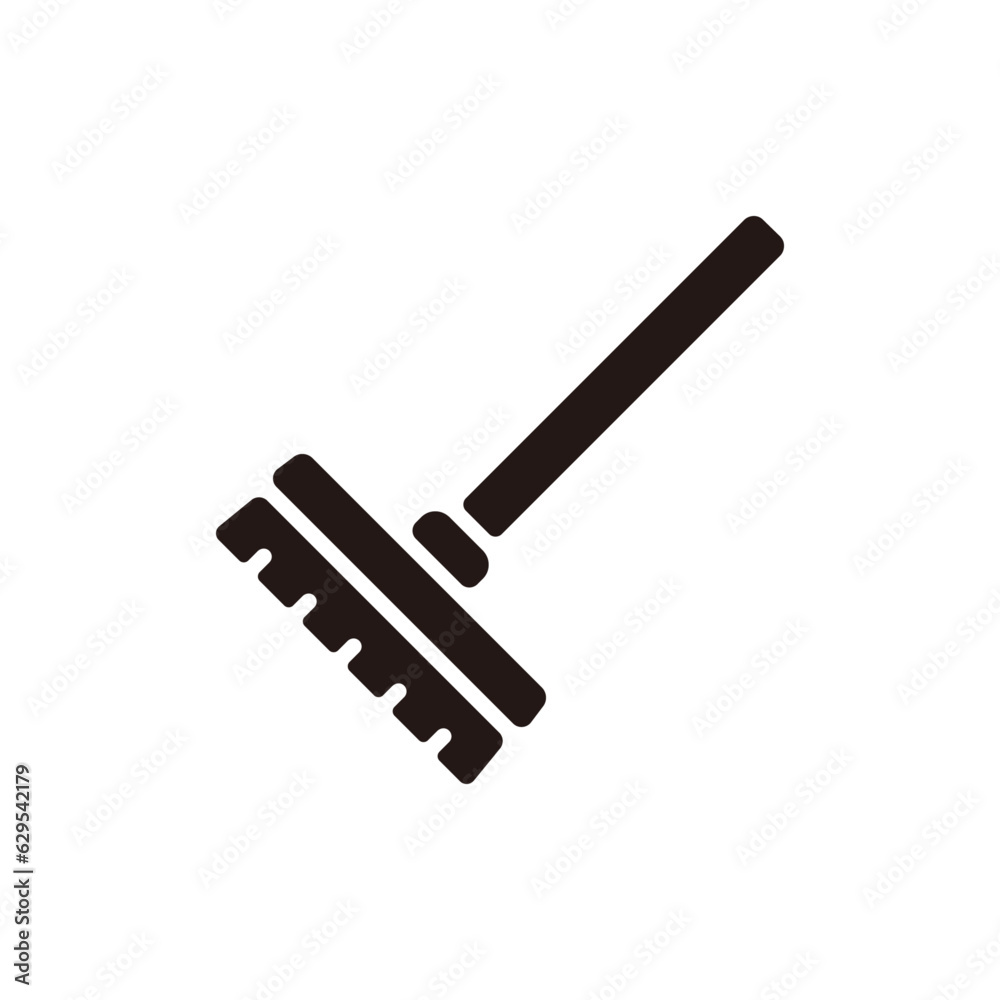 Floor brush icon.Flat silhouette version. Floor brush icon.Flat silhouette version.