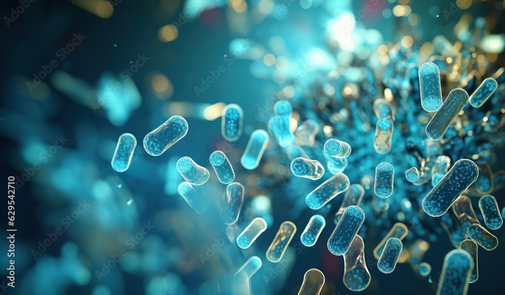 Realistic photo bacterium. Created with Generative AI Realistic photo bacterium. Created with Generative AI
