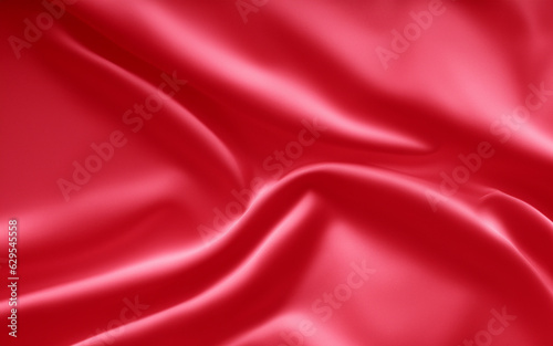 Red satin texture. Silky texture. Satin dress close-up. AI generative