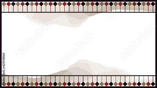 市松模様がモチーフの和風フレームイラスト