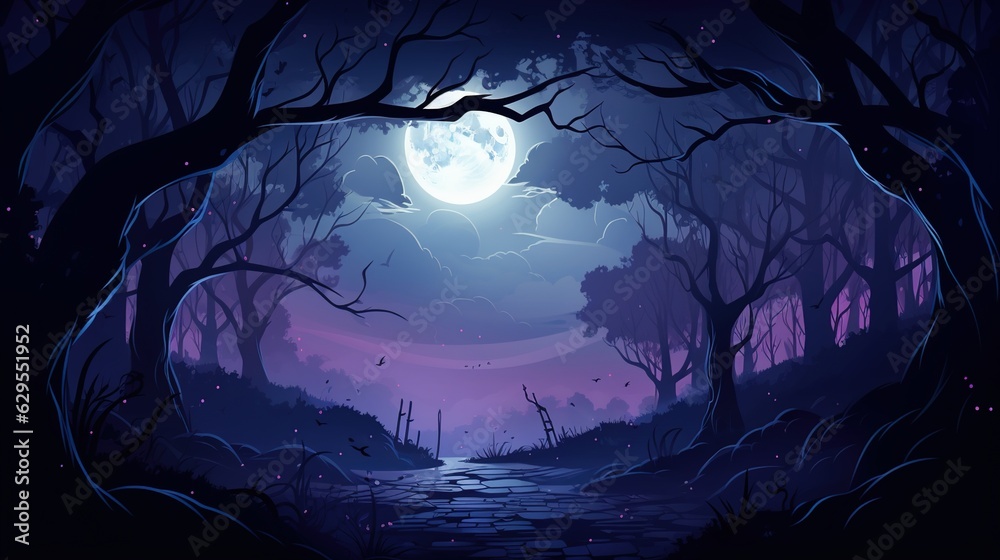 moon cartoon style background