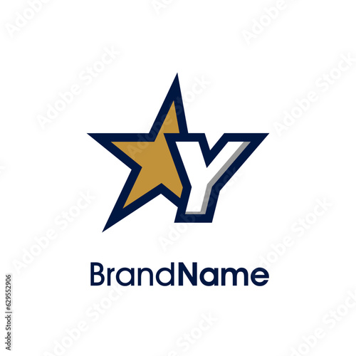 Initial Y Gold Star Logo