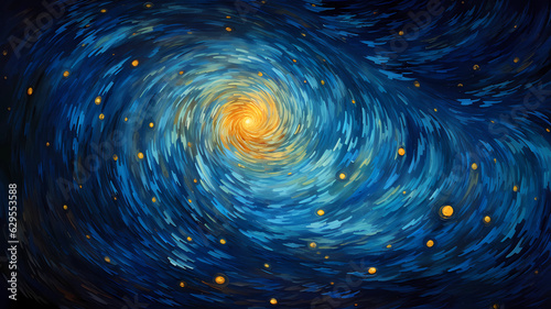 swirling vortex of stars in the night sky