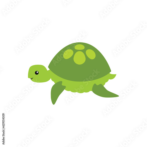 Turtle icon. Cartoon illustration of a sea animal isolated on a white background. Vector 10 EPS.