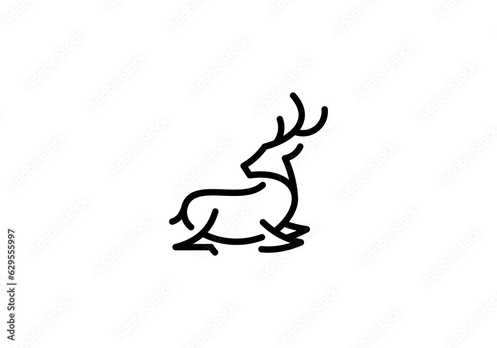 modern line illustration deer logo