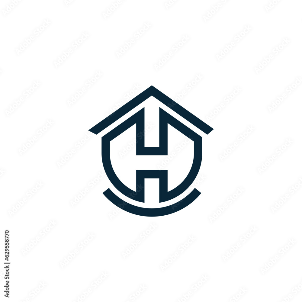 Initial Letter Logo H Letter With House Concept Logo Design Initial Letter Logo H Letter With House Concept Logo Design