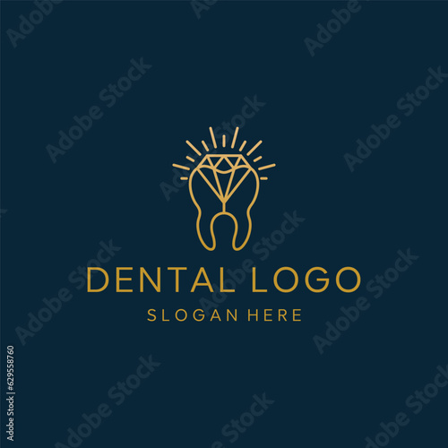 elegant dental with diamond logo design
