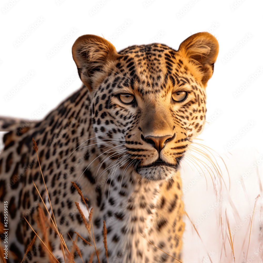 Fototapeta premium Leopard isolated on white background