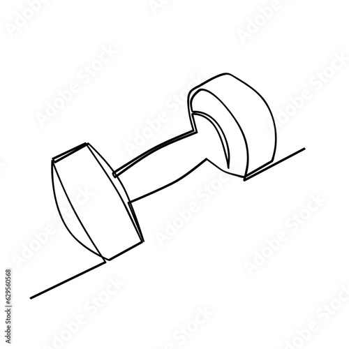 simple vector sketch hexagon dumbbell, dumbbel dumbell, single one line art, continuous