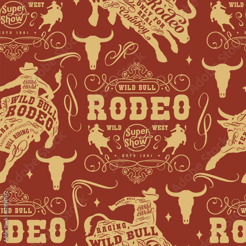 Rodeo show pattern seamless monochrome