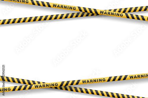 Caution lines isolated. Warning tapes. Danger signs. Vector illustration