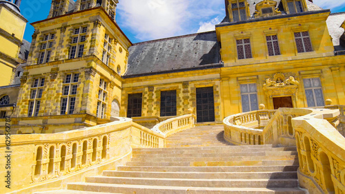 Medieval landmark - royal hunting castle Fontainbleau, France. Palace of Fontainebleau near Paris.  photo