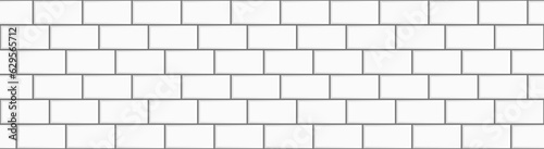 subway tile background. white seamless patter for kitchen backsplash, bathroom wall, shower. ceramic vector texture