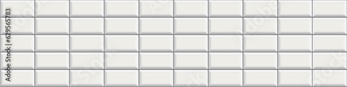 Obraz na płótnie subway tile background. white seamless stack bond patter for kitchen backsplash, bathroom wall, shower. ceramic vector grid tile texture w salonie