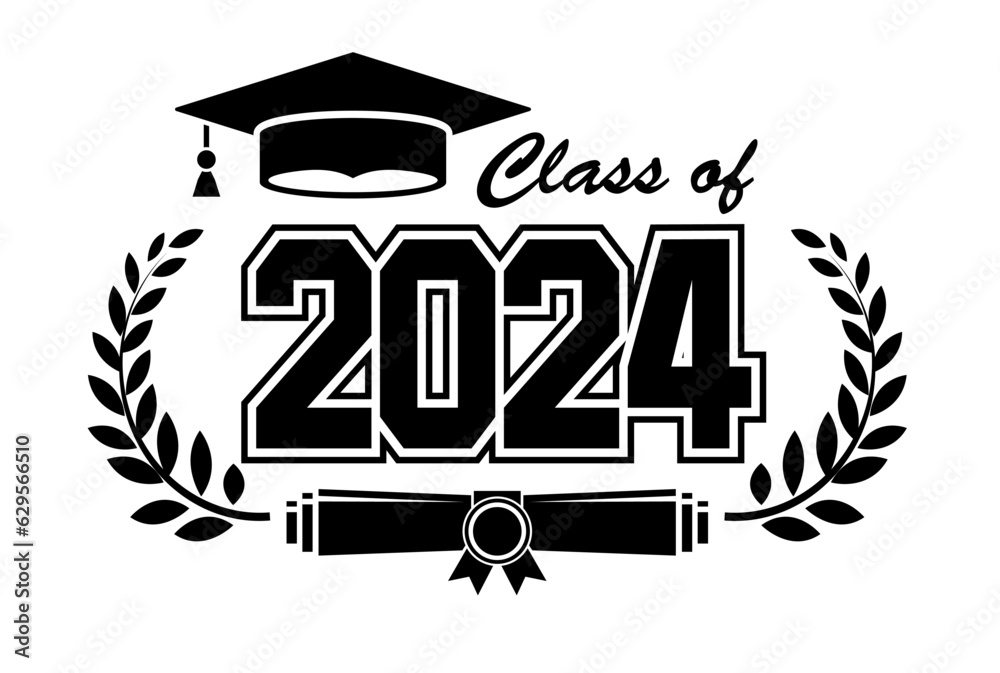 2024 class graduate. The concept of decorate congratulation for school ...