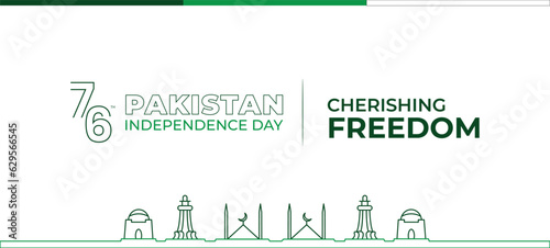 Pakistan Independence Day Banner with Design