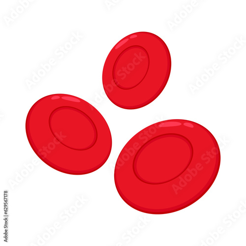 Red Blood cell cartoon vector. Red Blood cell on white background.