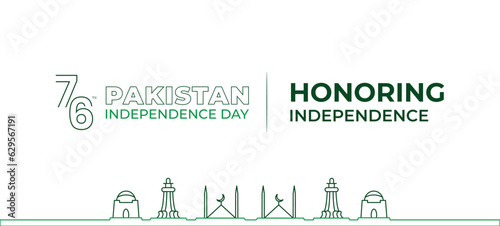 Pakistan Independence Day Banner with Design